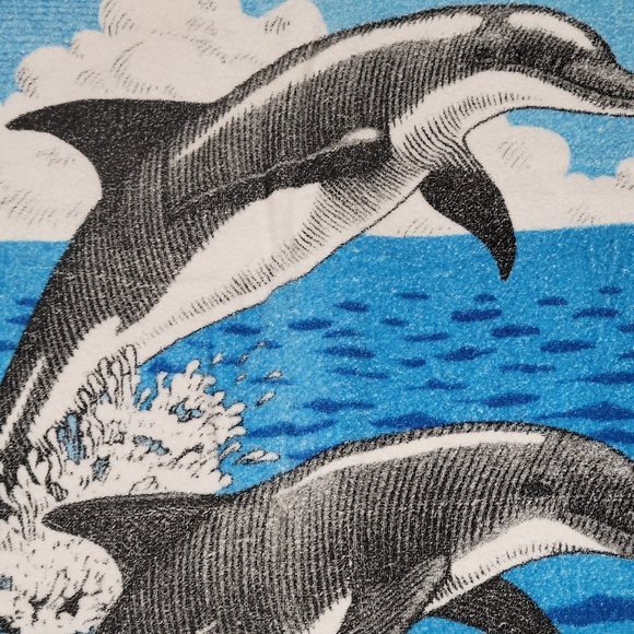 Vintage Ocean Spray beach towel Dolphins center for Marine Conservation - Picture 6 of 9